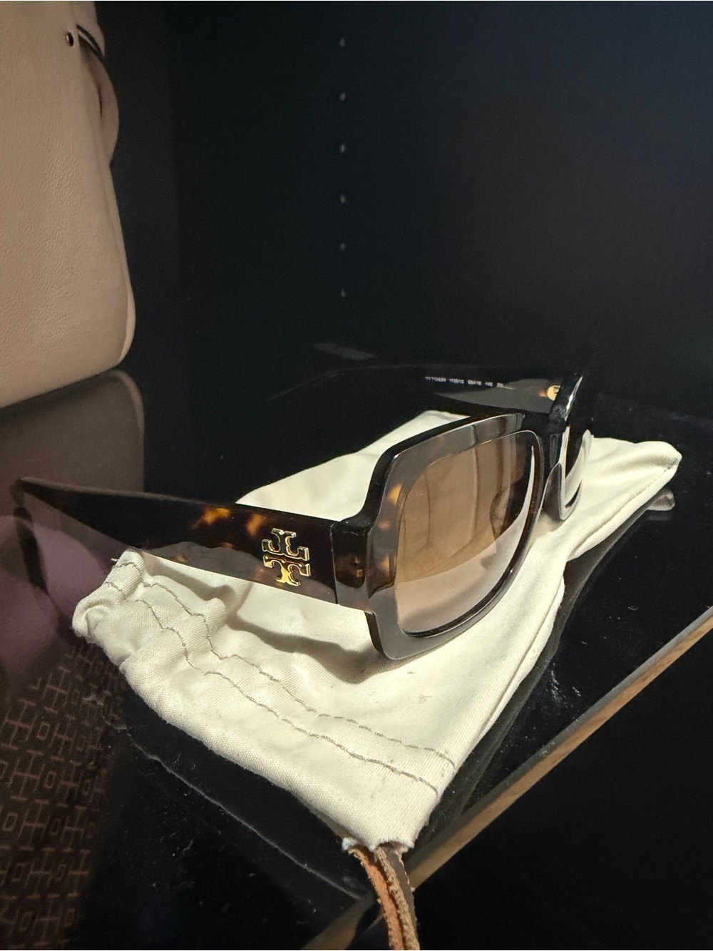 Tory Burch Tortoiseshell Sunglasses with Brown Gradient Lenses